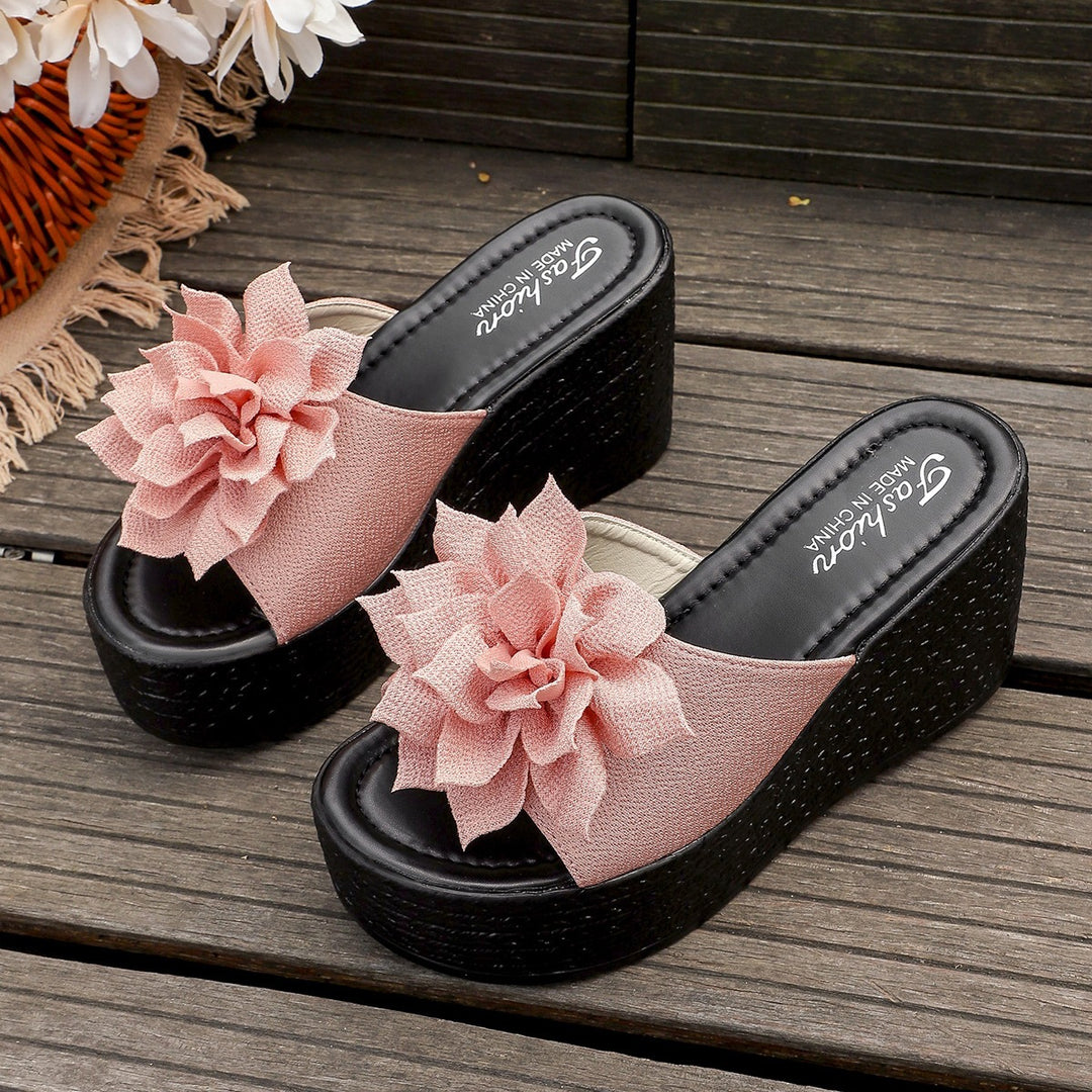 Damen Wedge-Pantoletten mit floralem Design und rutschfester Sohle R&B