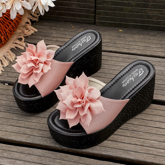 Damen Wedge-Pantoletten mit floralem Design und rutschfester Sohle R&B