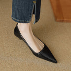 Damen elegante Slipper mit spitzem Zehenbereich und komfortablem Blockabsatz