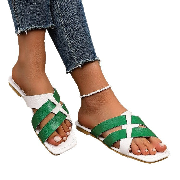 Damen modische Kreuzsandalen mit komfortabler Sohle R&B