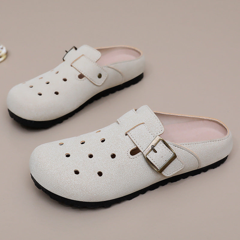 Damen Komfortable Clogs mit verstellbarem Riemen R&B