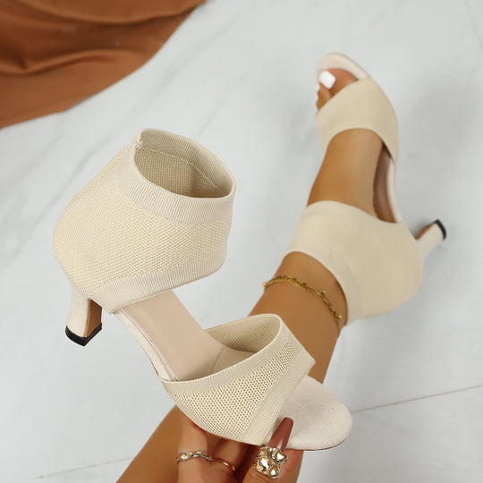 Damen Elegante Peeptoe High Heels R&B