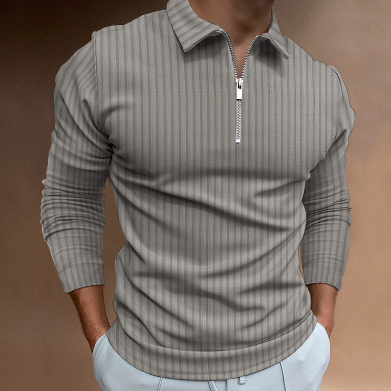 Herren modischer Poloshirt mit Reißverschluss R&B