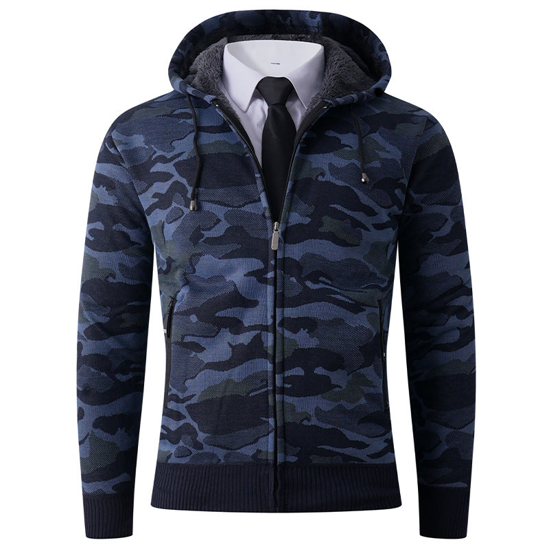 Herren modische Kapuzenjacke mit stylischem Camouflage-Design R&B