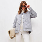 Damen gesteppte Freizeitjacke mit hoch geschlossenem Kragen und modischem Schnitt R&B
