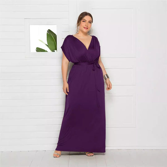 Damen Maxikleid mit raffiniertem Wickeldesign R&B