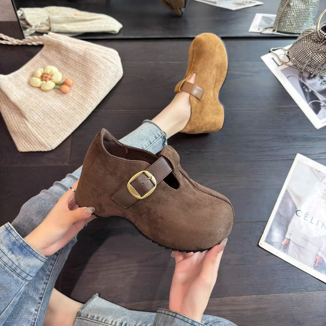 Damen Komfortable Mokassins mit modischer Schnalle und weichem Innenfutter R&B