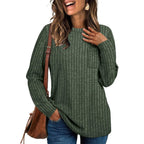 Damen lässiges Langarmshirt mit Streifen R&B