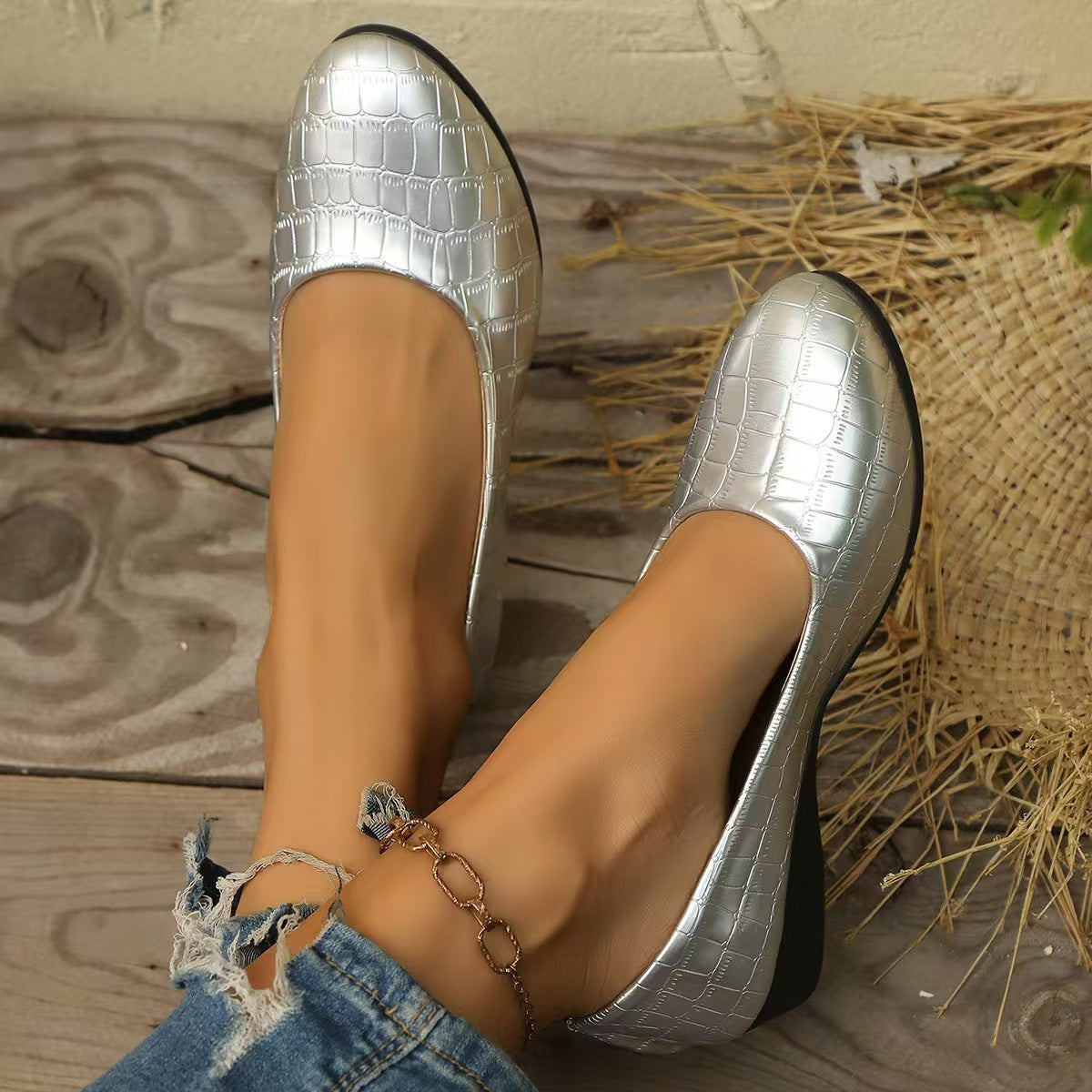 Damen Komfortable Wedge-Pantoletten mit elegantem Kunstleder-Obermaterial
