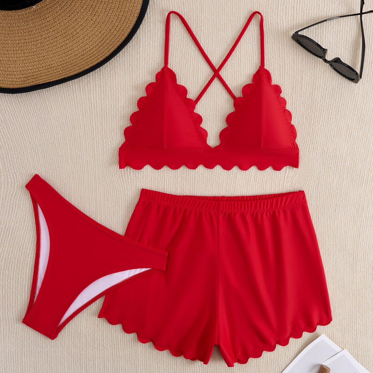 Damen Triangel-Bikini mit Shorts R&B