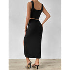 Damen Elegantes Maxi-Kleid mit seitlichem Schlitz und lässigem Wickeldesign R&B