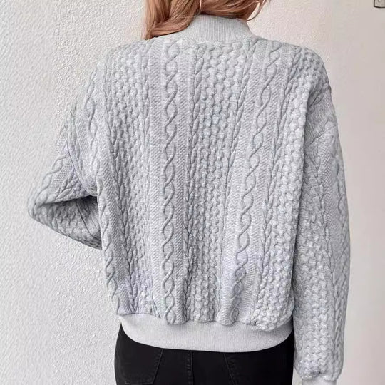 Damen Lässige Strickjacke mit strukturierter Oberfläche und Knopfleiste R&B