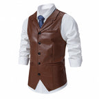 Herren elegante Kunstlederweste