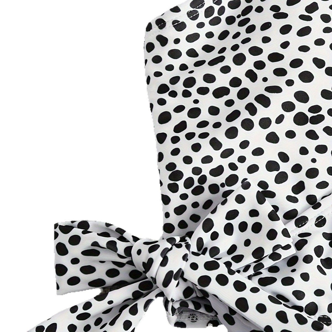 Damen Wickel-Bikini-Set mit hohem Bund und eleganten Polka Dots R&B