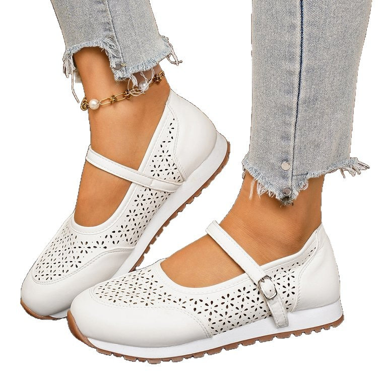 Damen Atmungsaktive Ballerinas mit dekorativer Perforation R&B