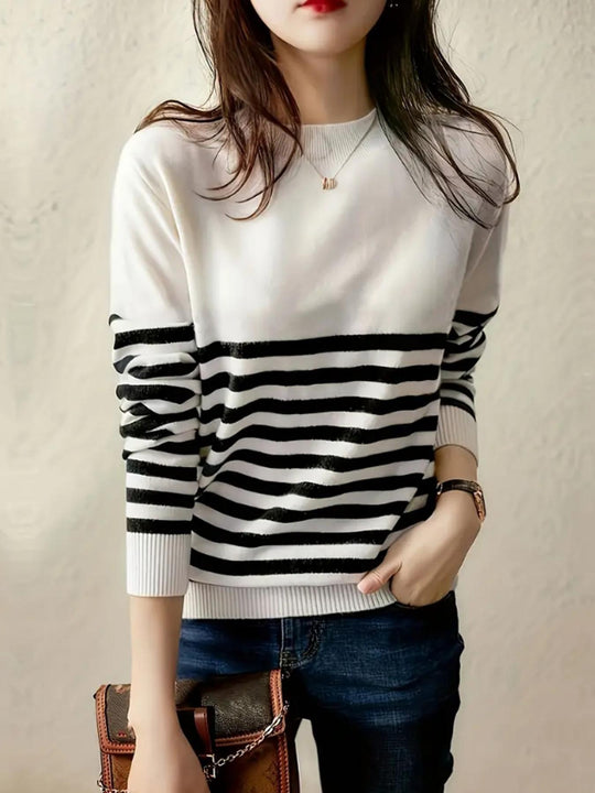 Damen gestreifter Pullover R&B
