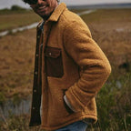 Herren Fleece-Jacke mit doppellagigem Design und praktischen Taschen
