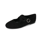 Damen Ballerinas mit modernem Riemen und eleganter Schnalle