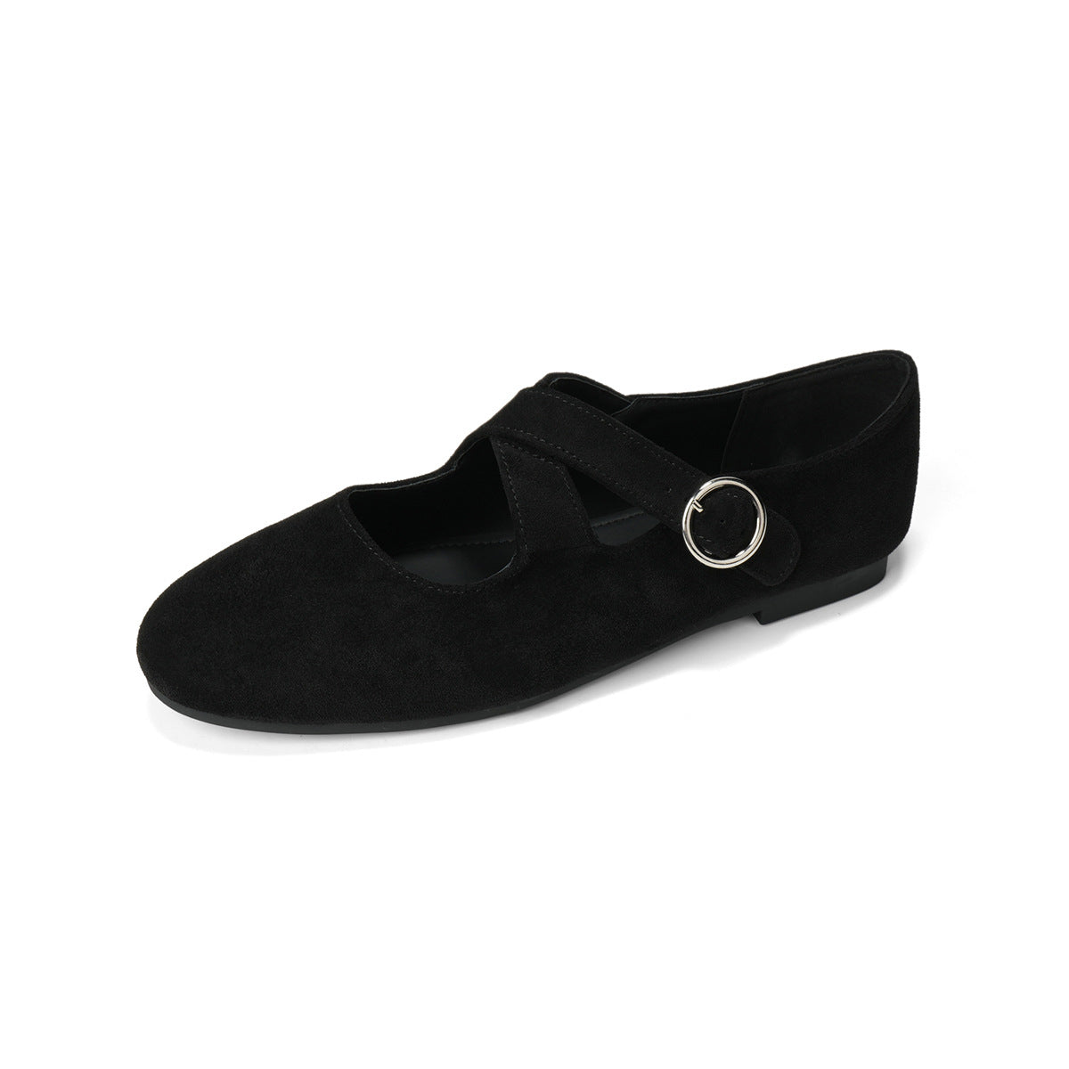 Damen Ballerinas mit modernem Riemen und eleganter Schnalle