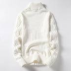 Herren Strickpullover mit Rollkragen und Zopfmuster R&B