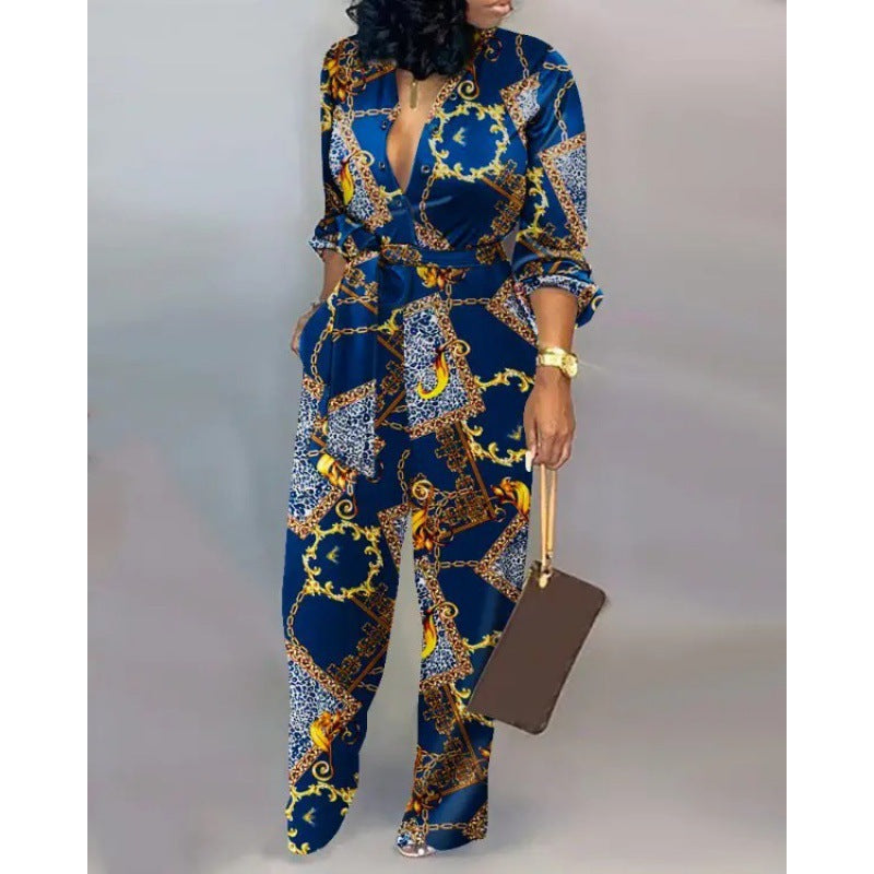 Damen Denim Jumpsuit mit modischem Patchwork-Design und praktischen Taschen R&B