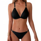 Damen Triangel-Bikini mit eleganten Schnallen