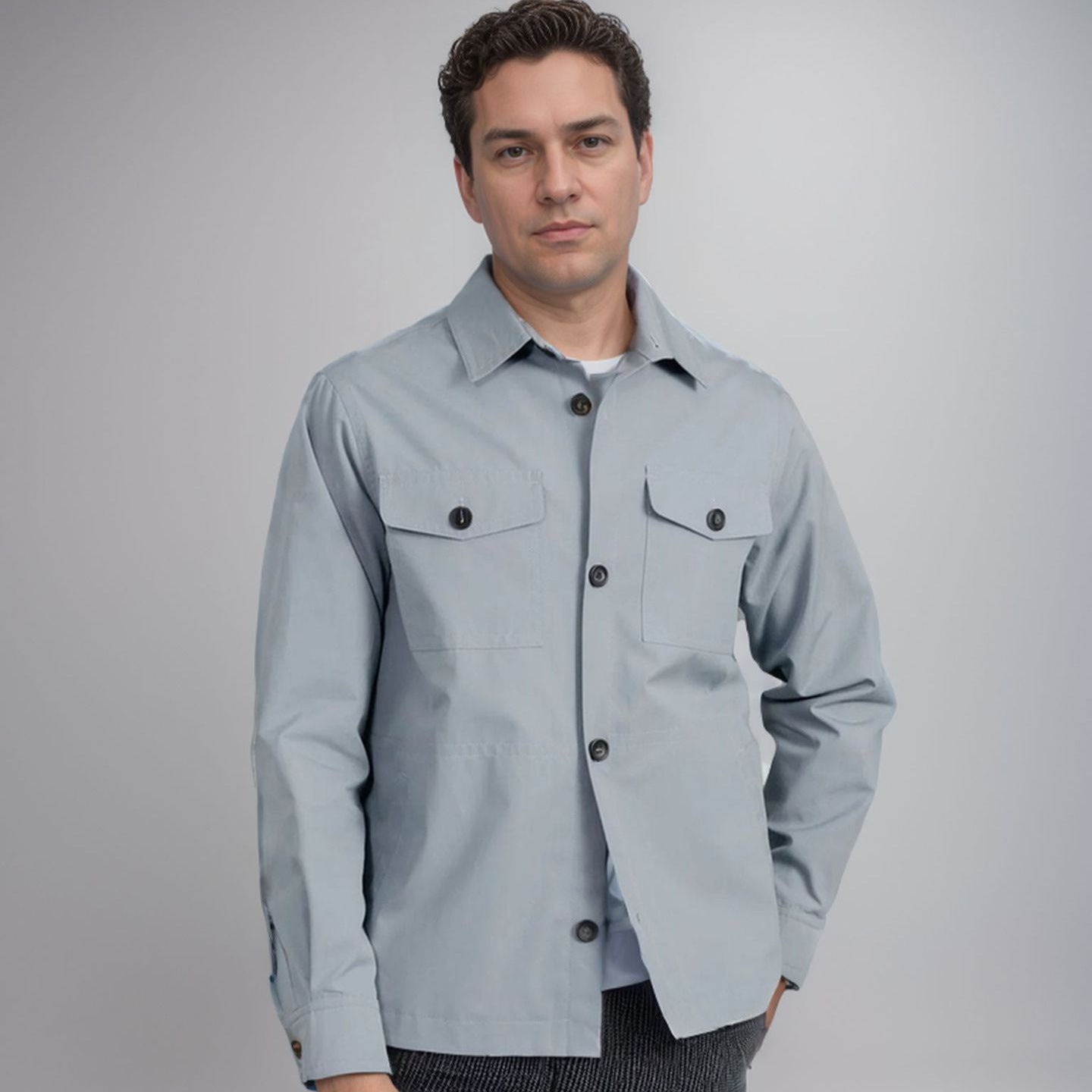 Herren modische leichtgewichtige Chore-Jacke mit praktischen Taschen R&B