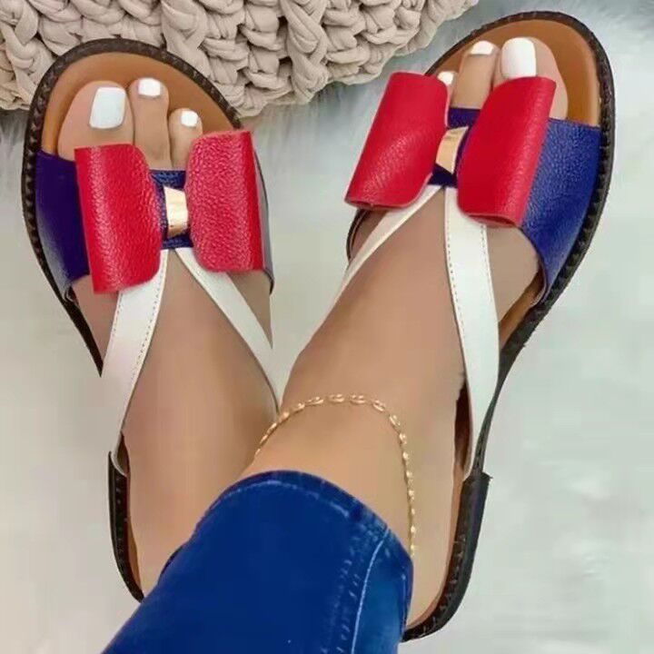 Damen Riemensandalen mit dekorativem Schleifendetail und flexiblem Fußbett R&B