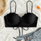 Damen Bikini-Oberteil mit muschelförmigem Design und verstellbaren Trägern R&B
