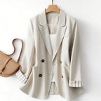 Damen Eleganter Doppeltknopf-Blazer mit abnehmbaren Ärmelaufschlägen R&B
