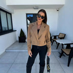 Damen schicke taillierte Blazerjacke mit doppelter Knopfleiste R&B