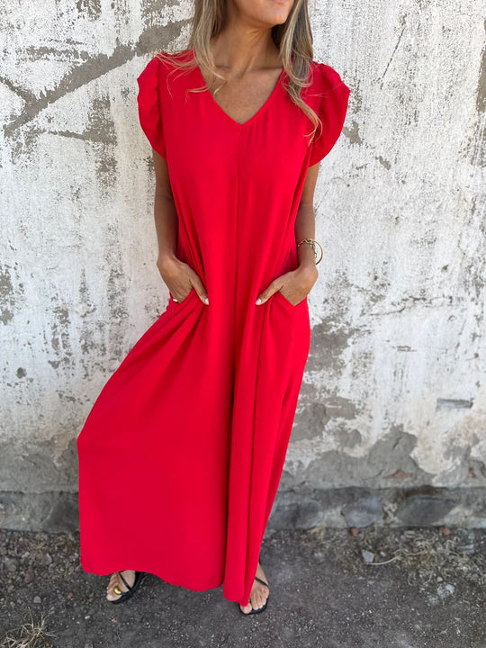 Damen Leopardenmuster Kleid mit schickem V-Ausschnitt R&B