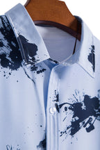 Herren Kurzarmhemd mit kreativem Farbspritz-design
