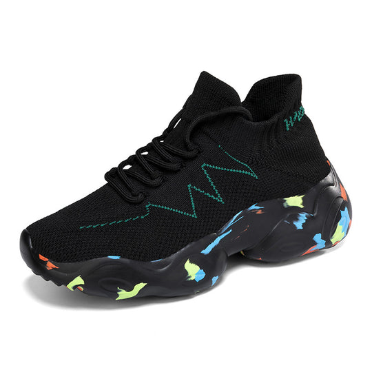 Damen Modische Strick-Sneakers mit flexibler Laufsohle R&B