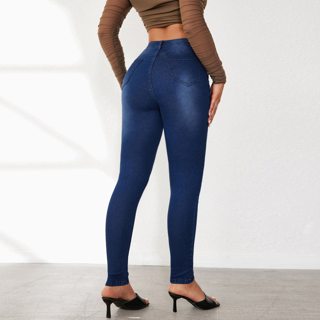 Damen Slim Fit Jeans im hochtaillierten Design mit elastischem Bund R&B