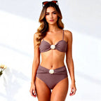 Damen Zweiteiler-Bikini mit raffinierten Rüschen und Muschel-Detail R&B