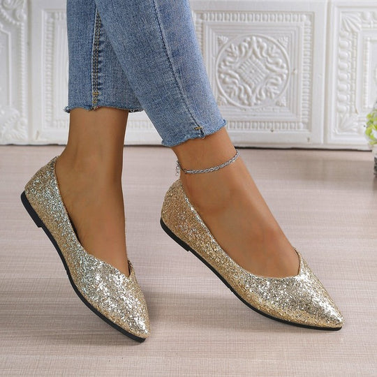 Damen Glitzernde Ballerinas mit spitzem Zehenbereich R&B