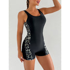 Damen Sportlicher Einteiler Badeanzug mit modischem Grafikdesign R&B