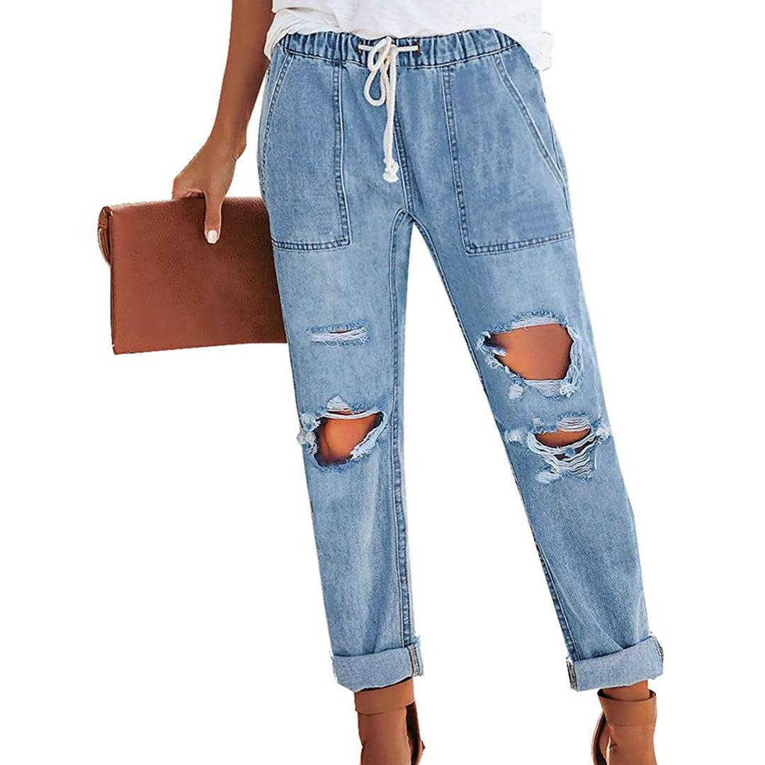 Damen Relaxed Fit Jeans mit modernen Rissen R&B
