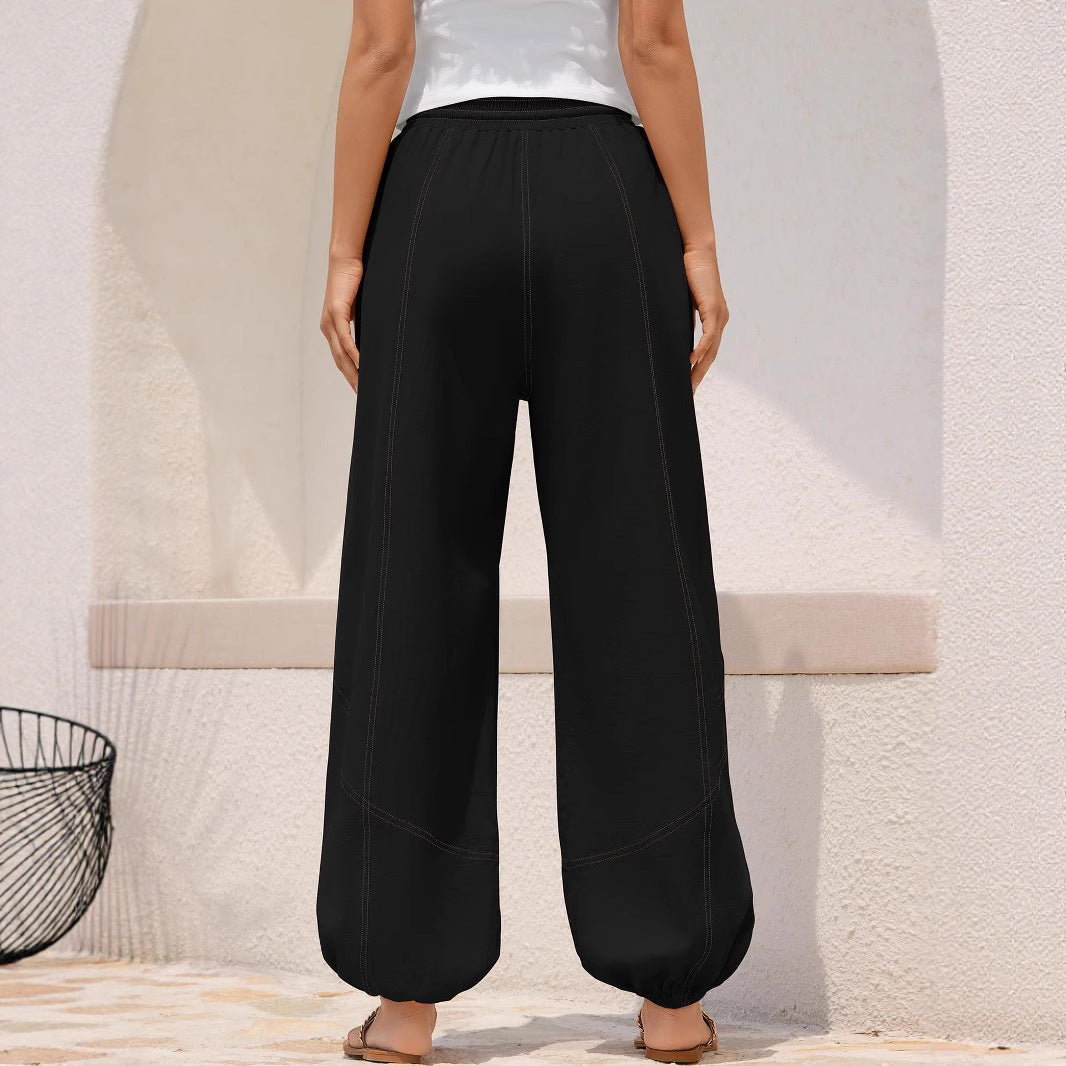 Damen Lässige Weitbein-Hose mit praktischen Taschen R&B