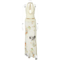 Damen Elegantes Maxikleid mit floralem Halterdesign und seitlichem Schlitz R&B