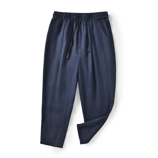 Damen lässige Leinenhose mit elastischem Bund und praktischen Seitentaschen R&B