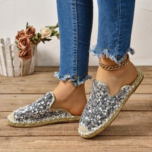 Damen Glitzernde Espadrilles mit bequemer Einlegesohle R&B