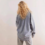 Damen Oversized Jeanshemd mit aufgesetzten Taschen R&B