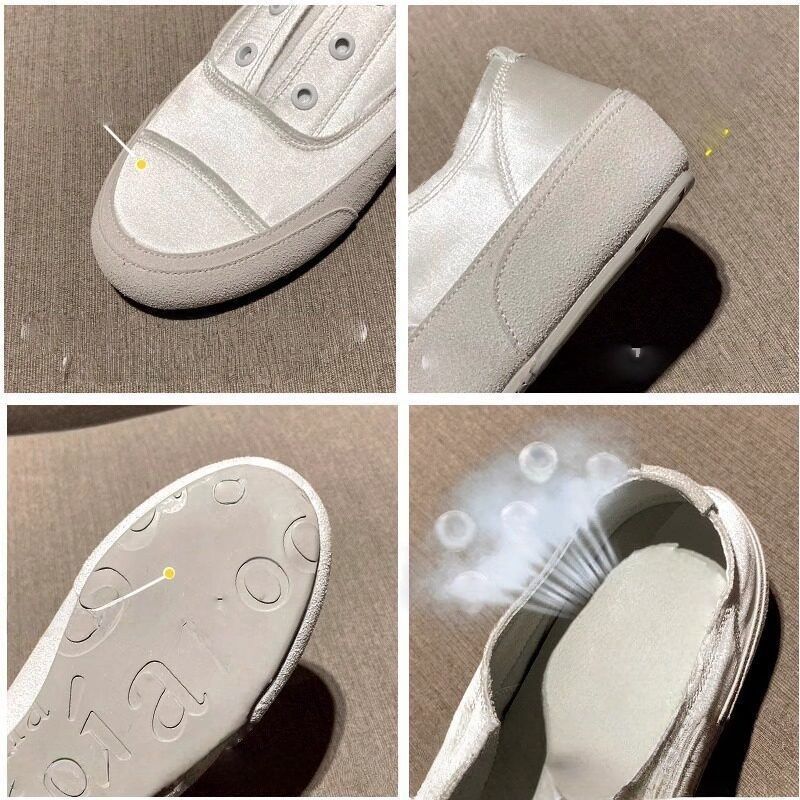 Damen sportliche Slip-On Sneakers mit satiniertem Obermaterial R&B