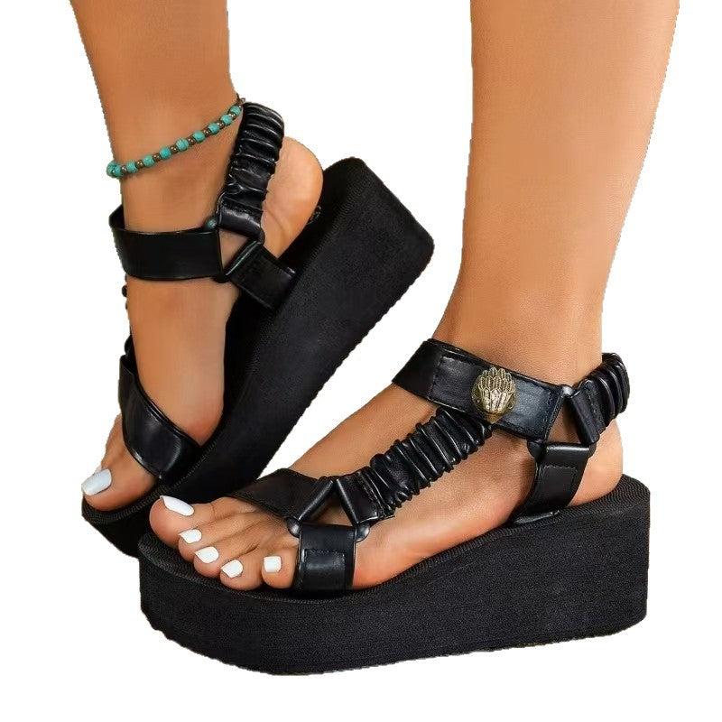 Damen Wedge-Sandalen mit raffiniertem Riemendesign und komfortabler Sohle R&B