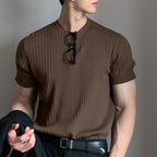 Unisex nan geripptes weit geschnittenes T-Shirt aus Baumwollmix R&B