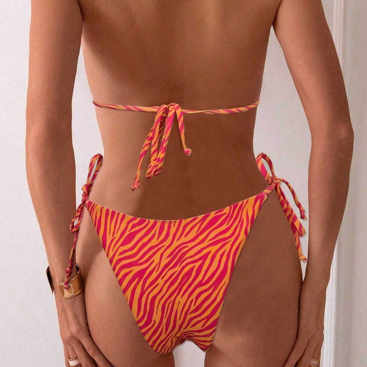 Damen Triangel-Bikini mit fransigen Akzenten R&B