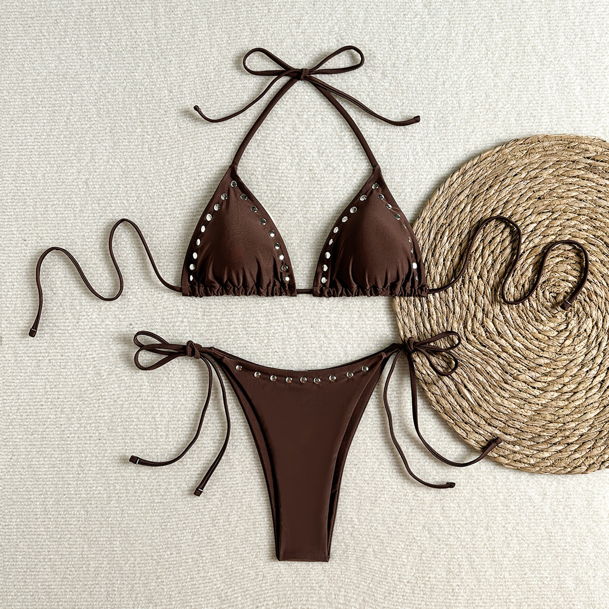 Damen Triangel-Bikini mit glänzenden Akzenten R&B