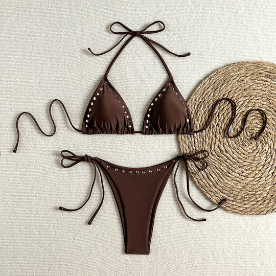 Damen Triangel-Bikini mit glänzenden Akzenten R&B